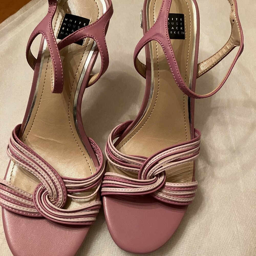 White House Black Market Strappy Hailey Mineral Pink Heels Sandal Size 7